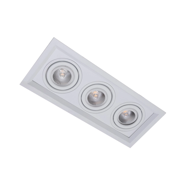 Plafon De Embutir Aluminio Branco 34,6x13,8cm Recuado Ii