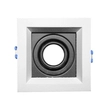 Plafon De Embutir Aluminio 10,4x10,4cm Recuado Ii - PRETO / BRANCO