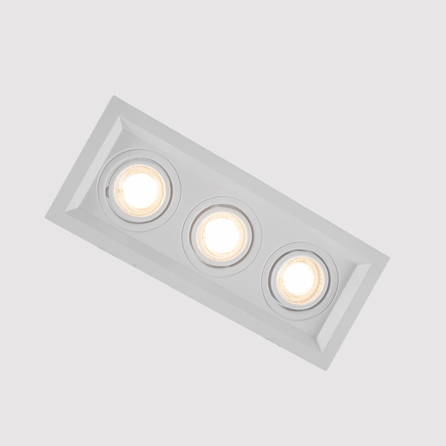 Plafon De Embutir Aluminio Branco 28,3x11,7cm Recuado Ii