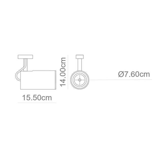 Spot Para Trilho Com Adaptador 15,5x7,6cm Lisse Ii