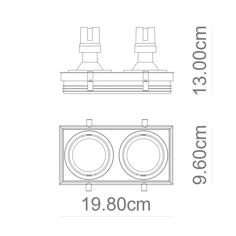Plafon De Embutir Branco 19,8x9,6cm No Frame Ii - Yamamura