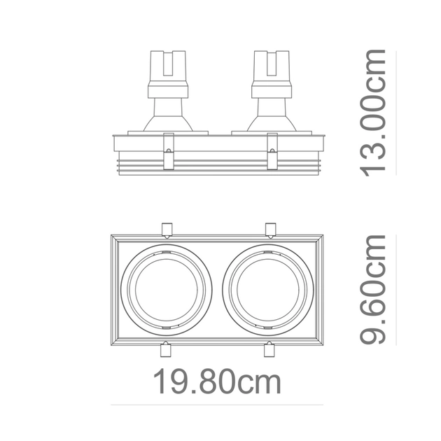 Plafon De Embutir Branco 19,8x9,6cm No Frame Ii