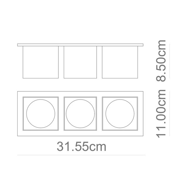 Plafon De Embutir Aluminio Branco 31x11cm Flat