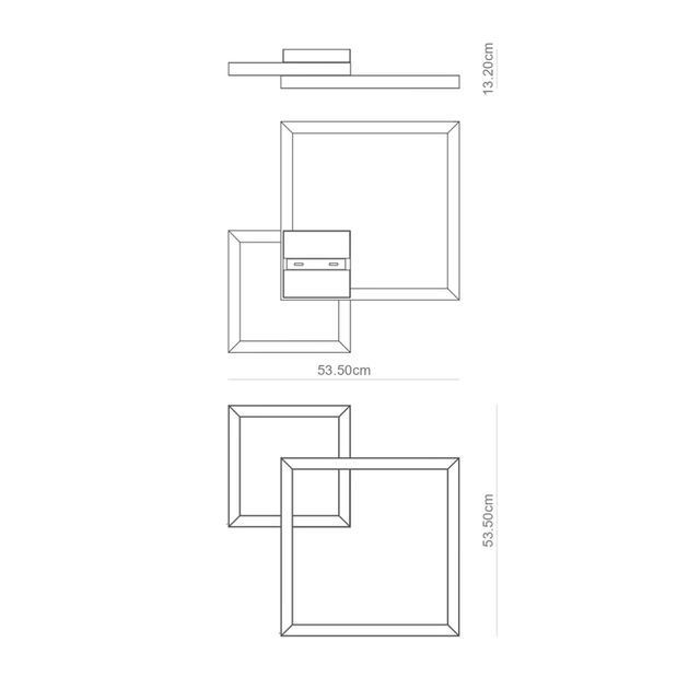 Plafon Led De Sobrepor Branco 58,8w 3000k Fit25 Square