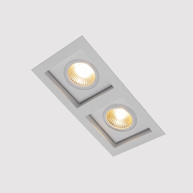 Plafon De Embutir Aluminio Branco 21x11cm Flat