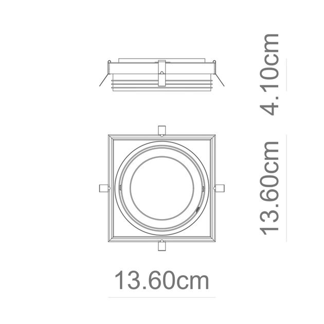 Plafon De Embutir Branco 13,6x13,6cm No Frame Ii