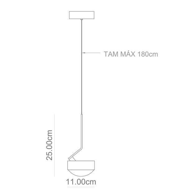 Pendente Led Vidro Aluminio Preto 15w 3000k Effect