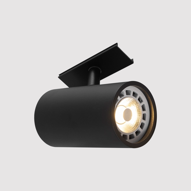 Modulo Spot Aluminio Preto Para Perfil 7,6cm Lisse I