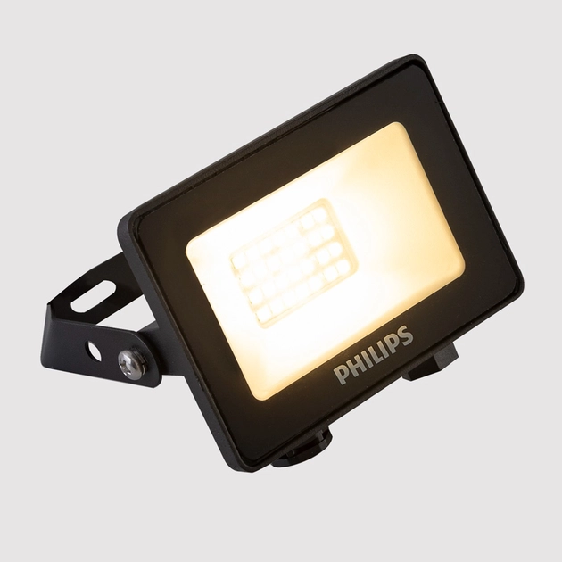 Projetor Led Vidro Plastico Preto 10w 3000k Ip65 Essential