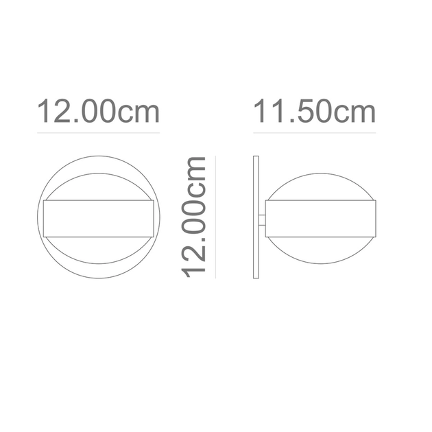 Arandela Led Vidro Aluminio Preto 8w 75 3000k Effect