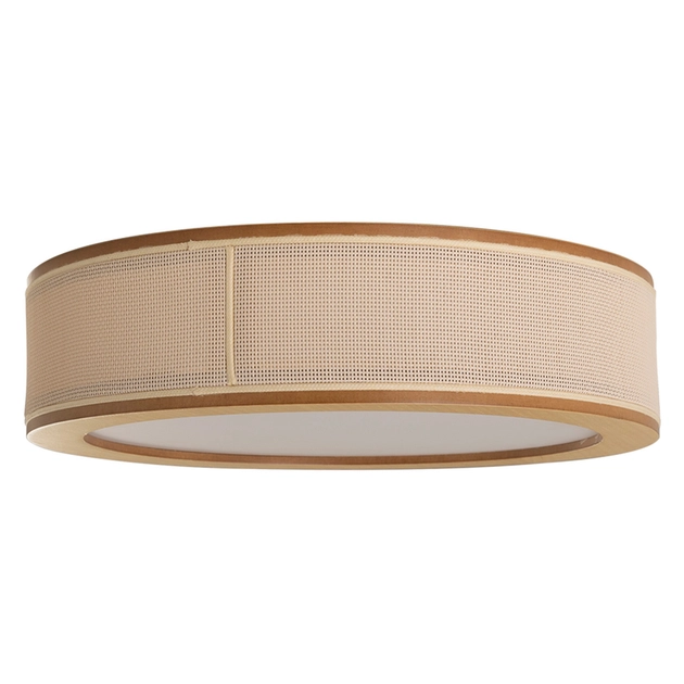 Plafon Led Sobrepor Madeira Castanho 22w Apollo