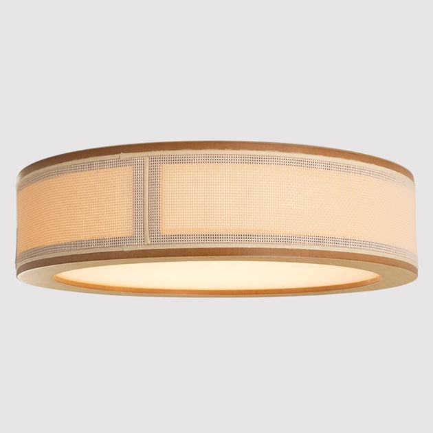 Plafon Led Sobrepor Madeira Castanho 22w Apollo