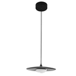 Pendente Led Vidro Alumínio Preto 6w 55° 3000k Disco