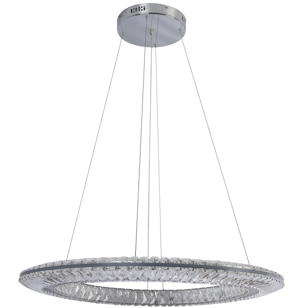 Pendente Led Cristal K9 E Metal Cromado 50w 3000k Glaces