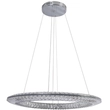 Pendente Led Cristal K9 E Metal Cromado 50w 3000k Glaces