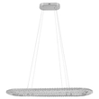Pendente Led Oval Cristal K9 Metal Cromado 50w 3000k Glaces