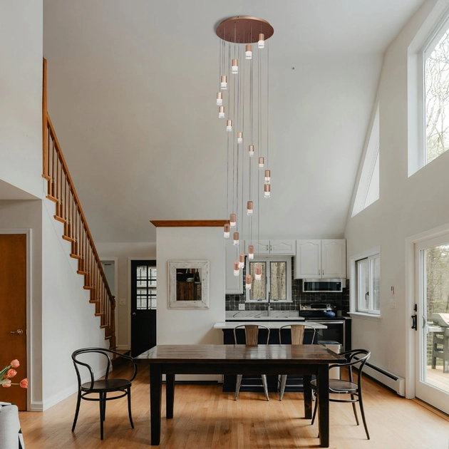 Pendente Led Aluminio Champagne 72w 3000k Capsula