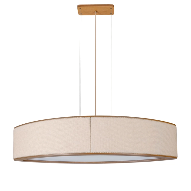 Pendente Led Madeira Tecido Square 36,4w 3000k Curitiba