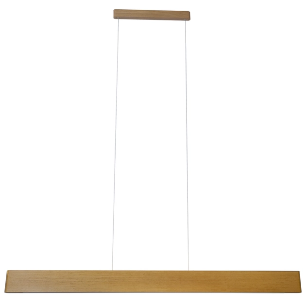 Pendente Led Madeira Castanho 34w Rettangolare