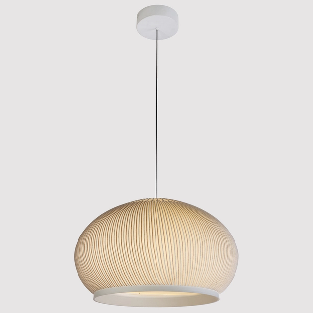 Pendente Led Dimerizavel Tecido Bege 50w 44,5cm Coton