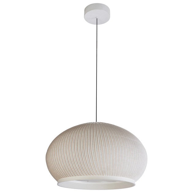 Pendente Led Dimerizavel Tecido Bege 50w 44,5cm Coton