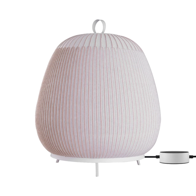 Luminaria De Piso Led Dimerizavel Tecido Bege 80w Coton