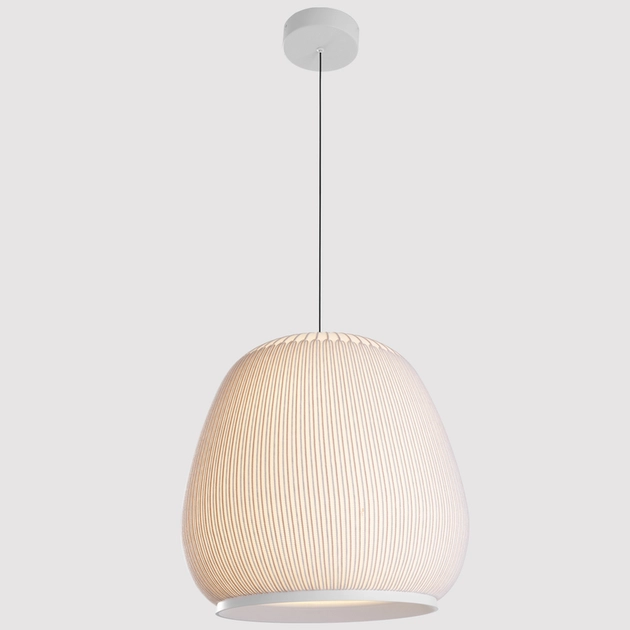 Pendente Led Dimerizavel Tecido Bege 80w 44,5cm Coton