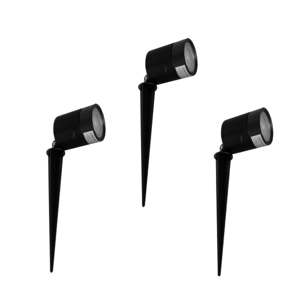 Kit 3 Espetos Led Alum Preto 10w 3000k Ip65 Optica