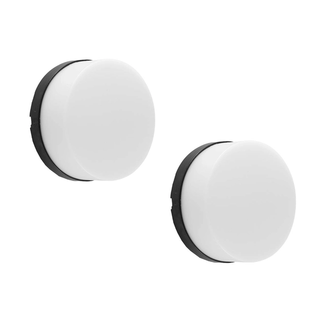 Kit 2 Arandelas Led Redonda Abs 8w 3000k Ip65 Jabuti
