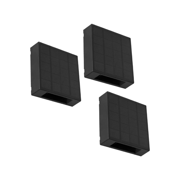 Kit 3 Arandelas Led Abs Preto 1W 3000K Ip65 Solar
