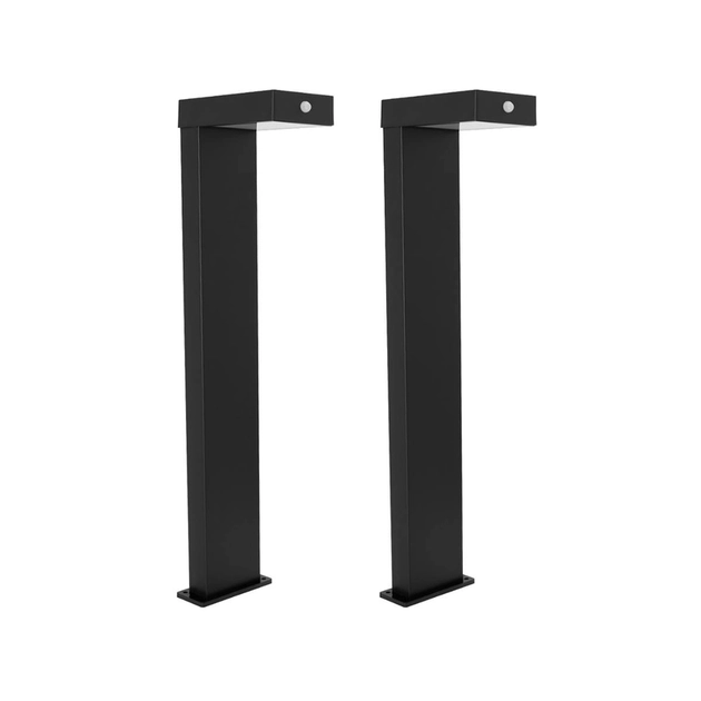 Kit 2 Espetos Led Abs Preto 1w 3000k Ip65 Solar