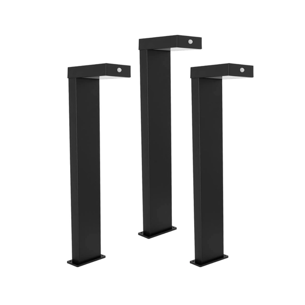 Kit 3 Espetos Led Abs Preto 1w 3000k Ip65 Solar
