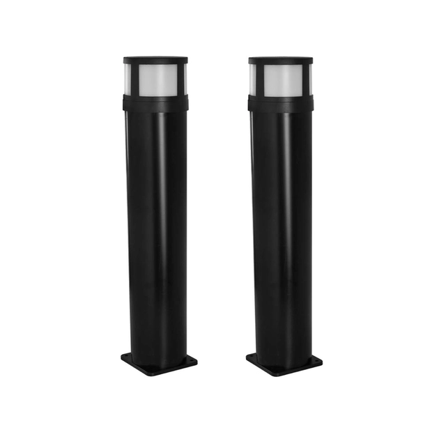 Kit 2 Espetos Led Abs Preto 0.5w 3000k Ip65 Solar