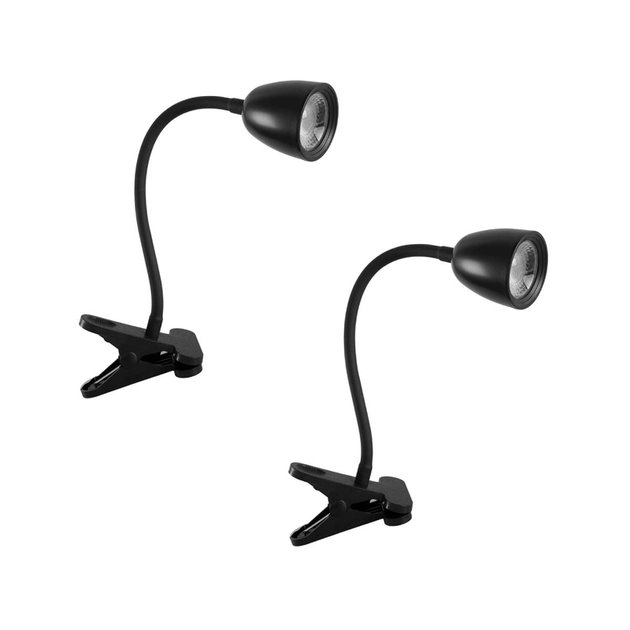 Kit 2 Luminárias De Mesa Led Abs Com Garra 4W 3000K Focus