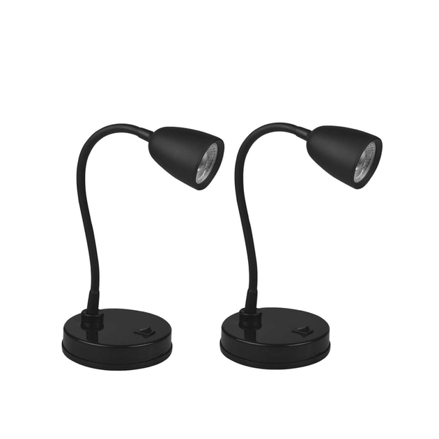 Kit 2 Luminárias De Mesa Led Abs 4w 3000k Focus