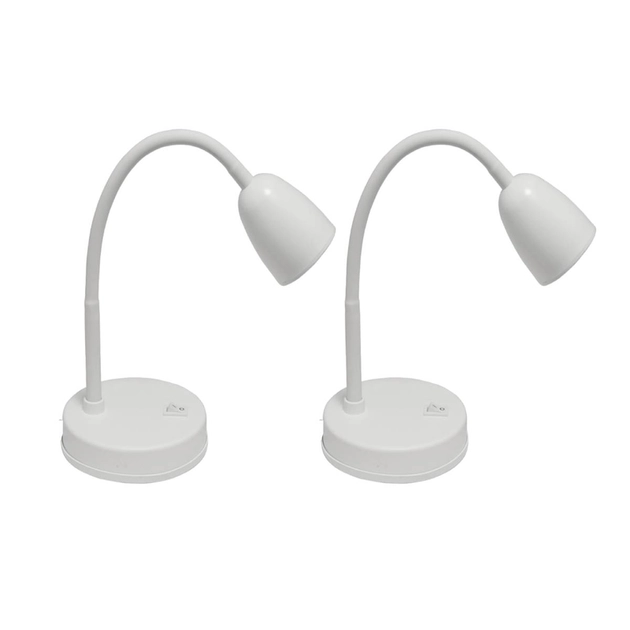 Kit 2 Luminárias De Mesa Led Abs 4w 3000k Focus