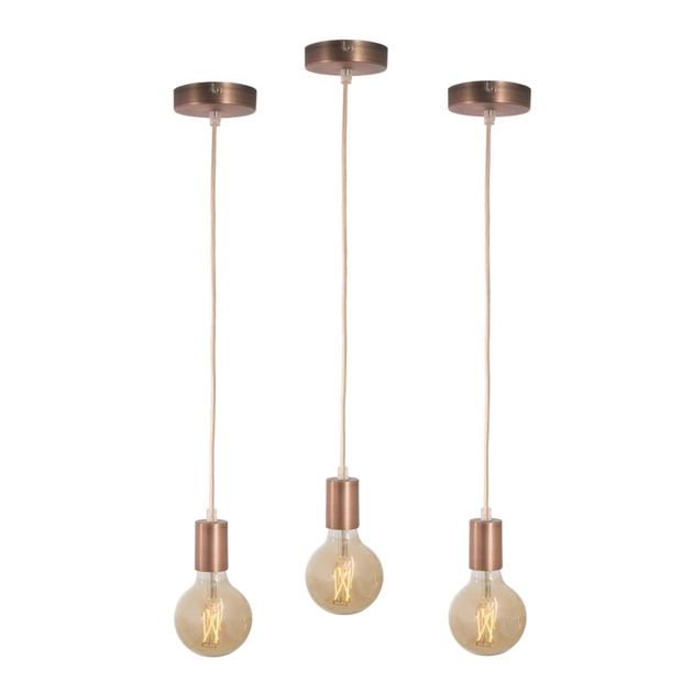 Kit 3 Pendentes Metal Ø4cm Factory