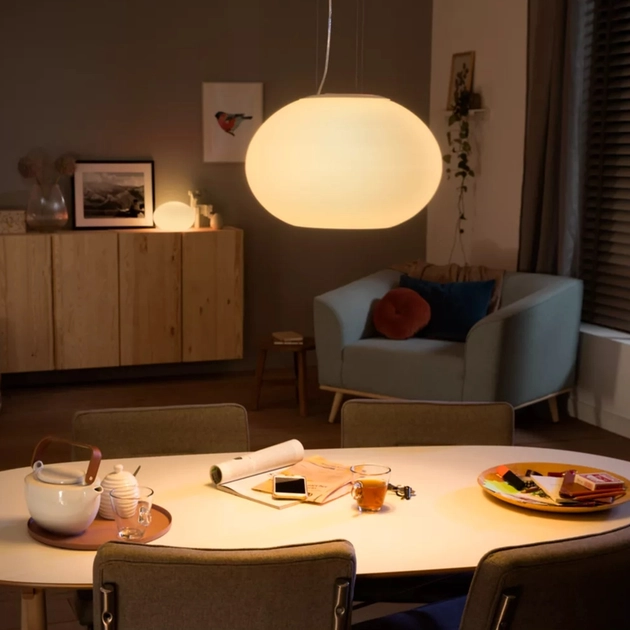 Pendente Led Dimerizavel Vidro Branco 39,5w 127v Flourish