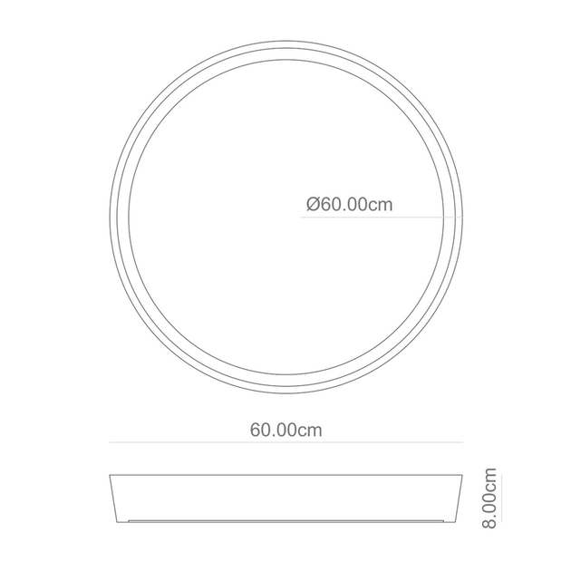 Plafon Led De Sobrepor 37,8w 3000k 60cm Lunare