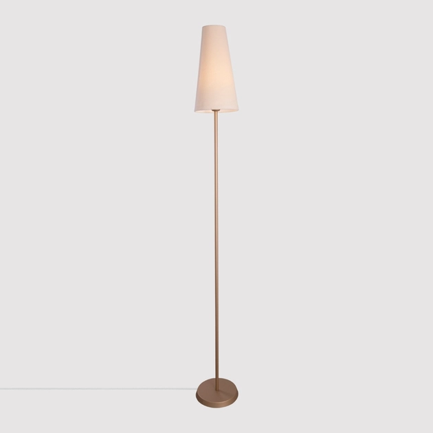 Luminaria De Piso Aluminio Dourado 180cm Thomas Cup