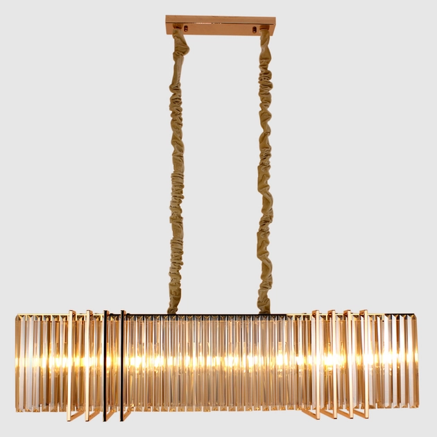 Pendente Metal Cristal Dourado Champanhe Bell
