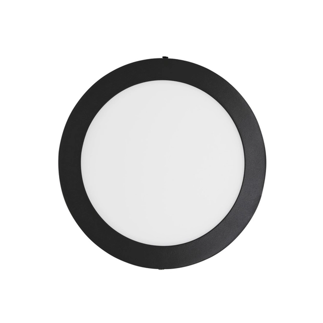 Plafon Led De Sobrepor Redondo Preto 18w 6000k Moldura