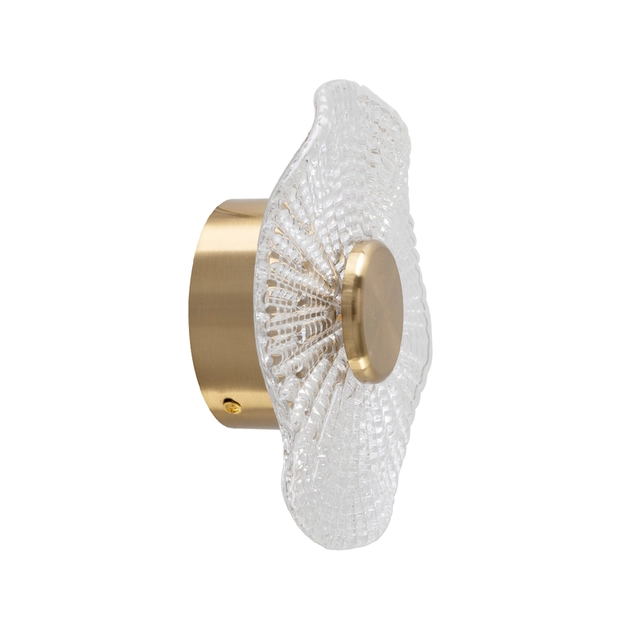 Arandela Led Aluminio Acrilico Dourado 5w 300lm 3000k Sole