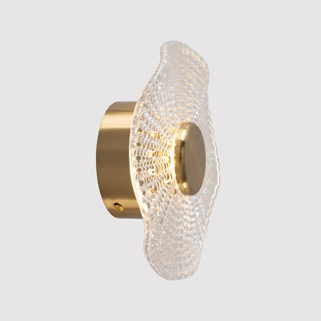 Arandela Led Aluminio Acrilico Dourado 5w 300lm 3000k Sole