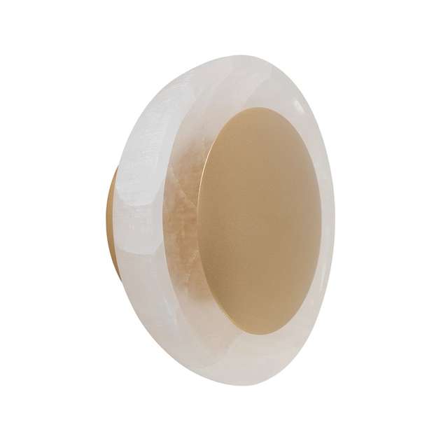 Arandela Led Rocha E Metal Dourado 6w 3000k 20cm Kalida