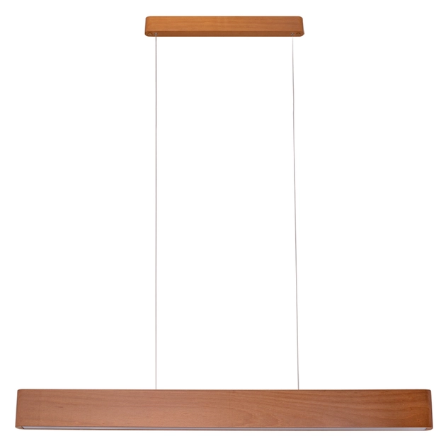 Pendente Led Madeira Castanho 18w 2690lm 3000k Rettangolare