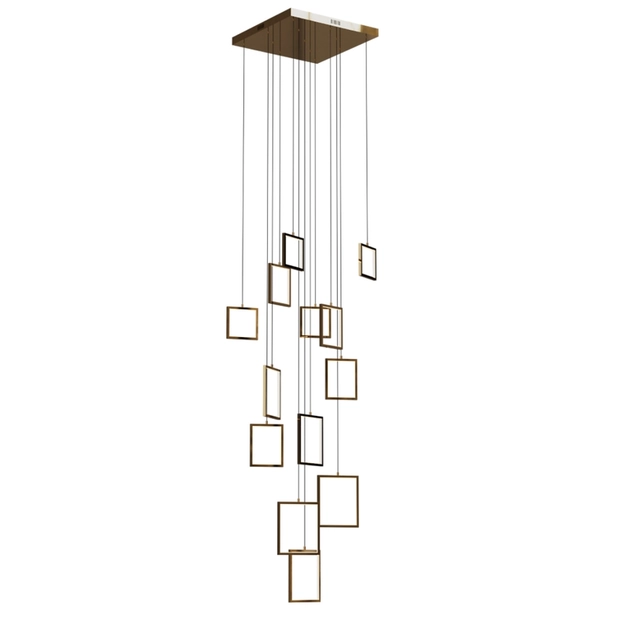 Pendente Led Aco Inox Dourado 160w 12480lm 3000k Pucci