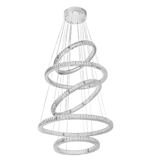 Pendente Led Cristal E Aluminio Cinza 161w 3000k Alianca