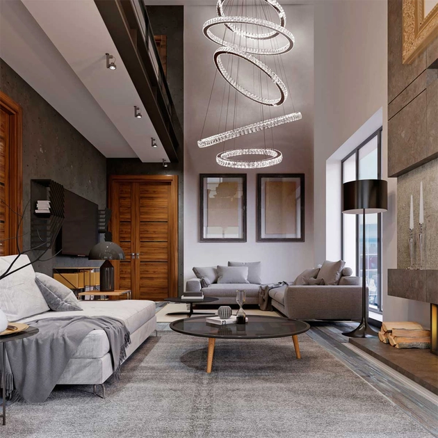 Pendente Led Cristal E Aluminio Cinza 161w 3000k Alianca