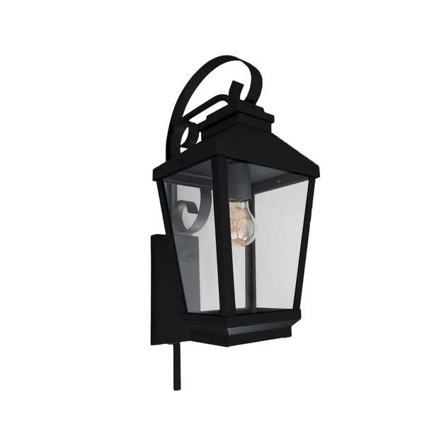 Arandela Vidro Aluminio Preto Smoking Ip62 Gold